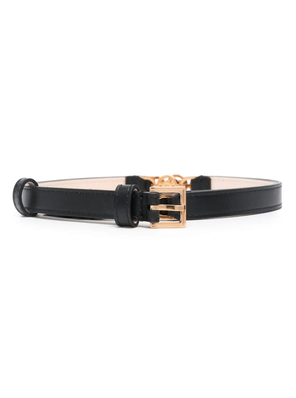 Versace Black Belt With Golden Buckle And Medusa Detail In Smooth Leather Woman