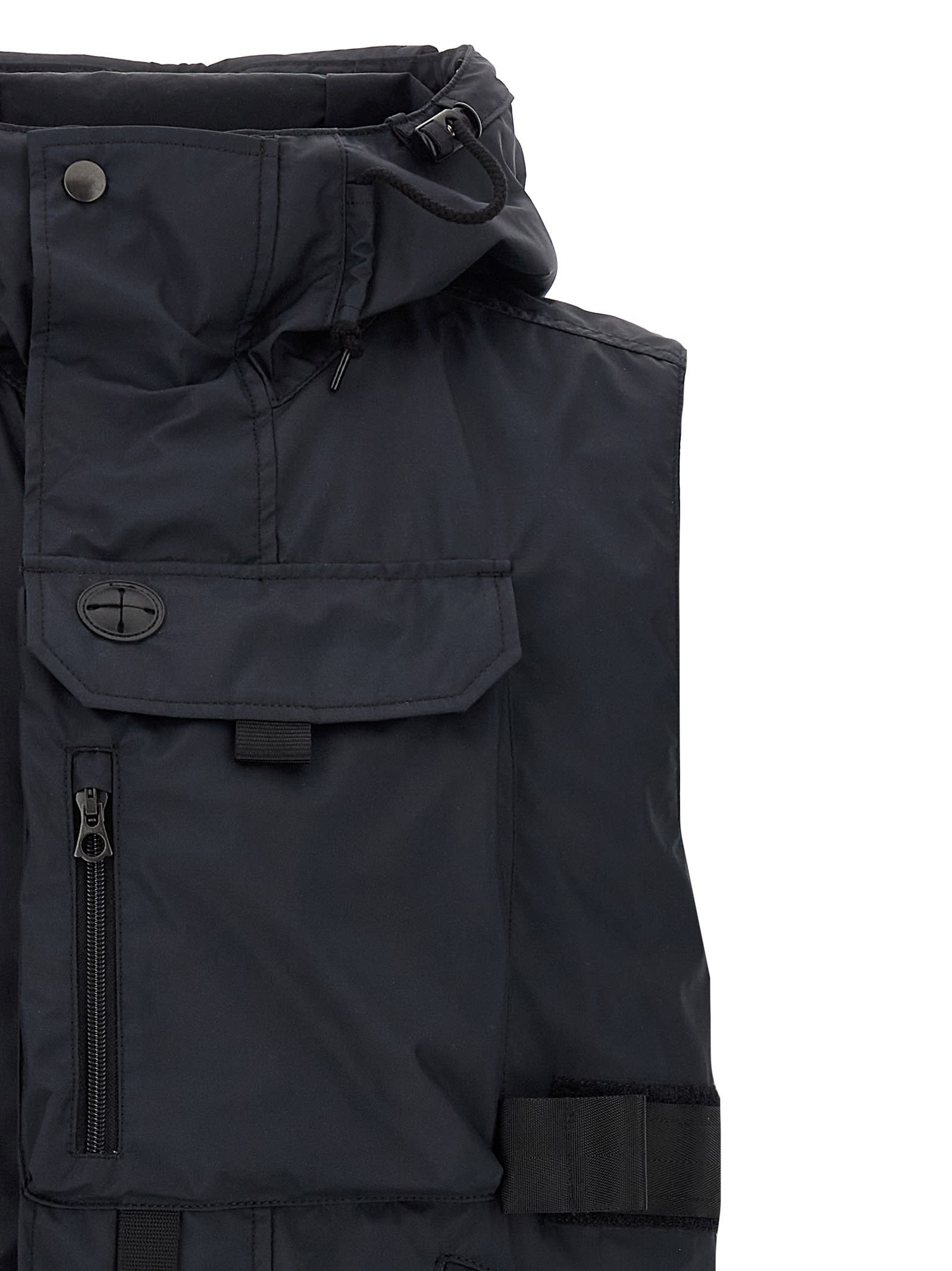 Junya Watanabe X C. P. Company Detachable-panel Gilet In Black