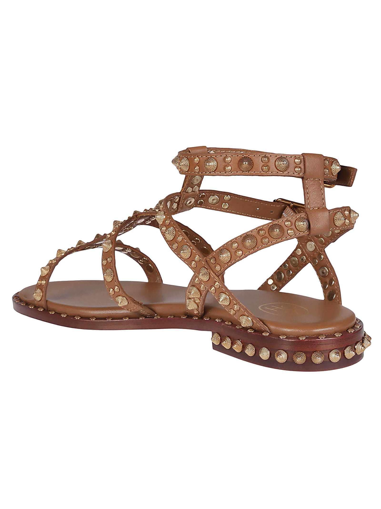 Shop Ash Pepsy Sandals In Cinnamo/sungold