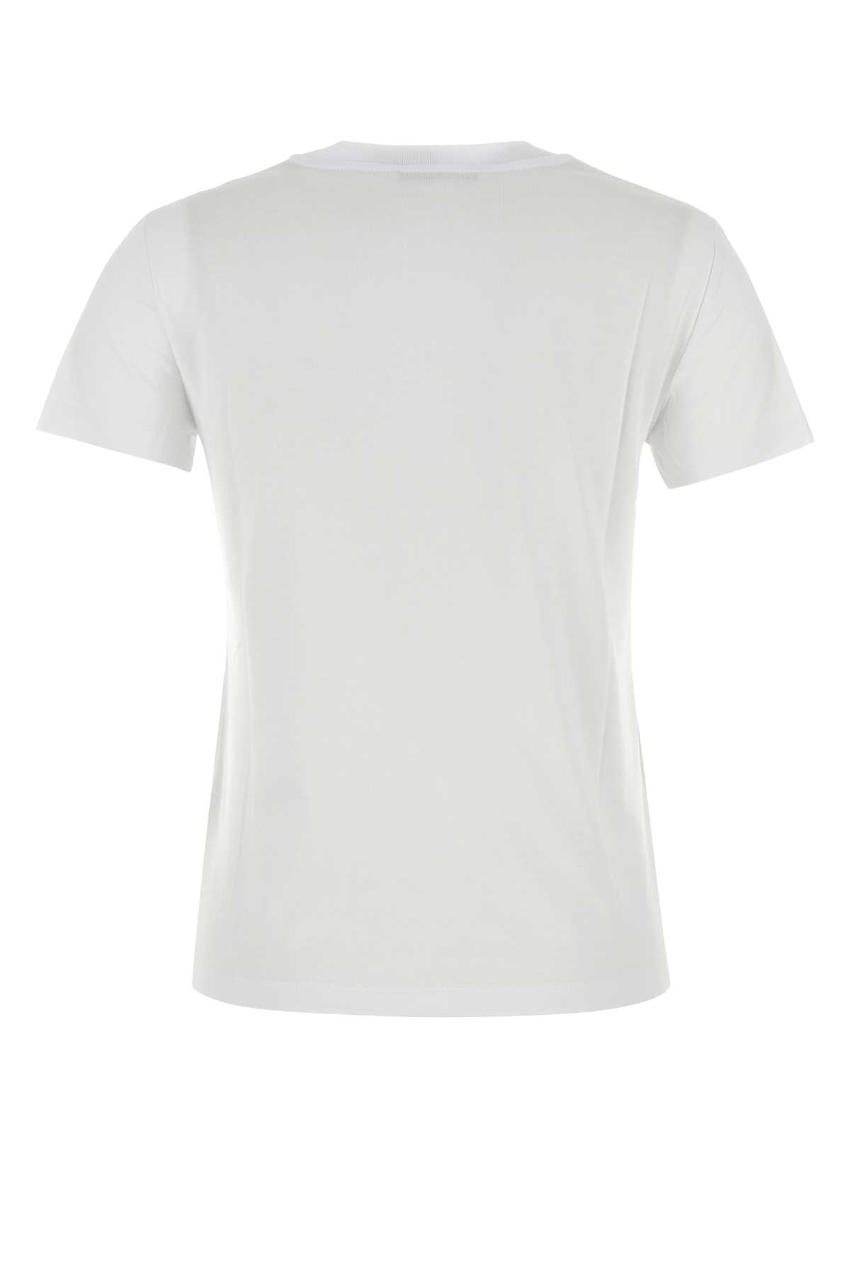 Max Mara Crew Neck Short Sleeves Soft Fabric Tops In White