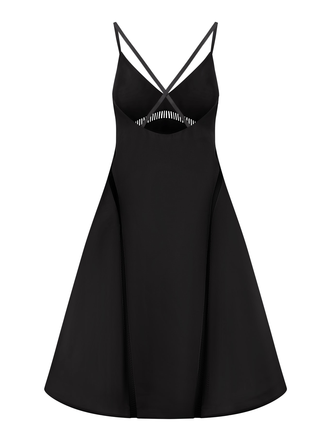 Shop Sacai Double-faced Silk Cotton Dress In Black