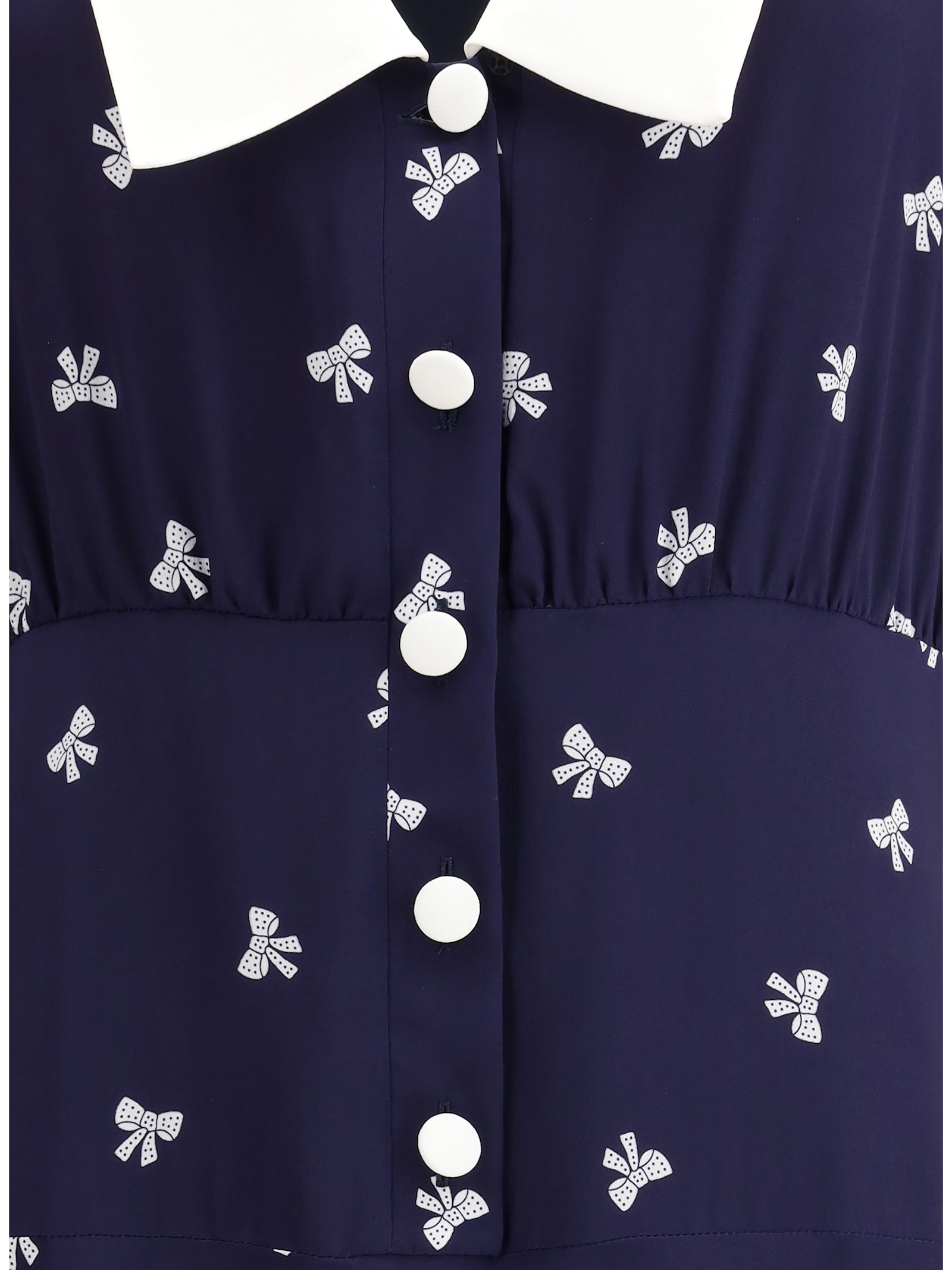 Alessandra Rich Bow Patterned Dress In Black