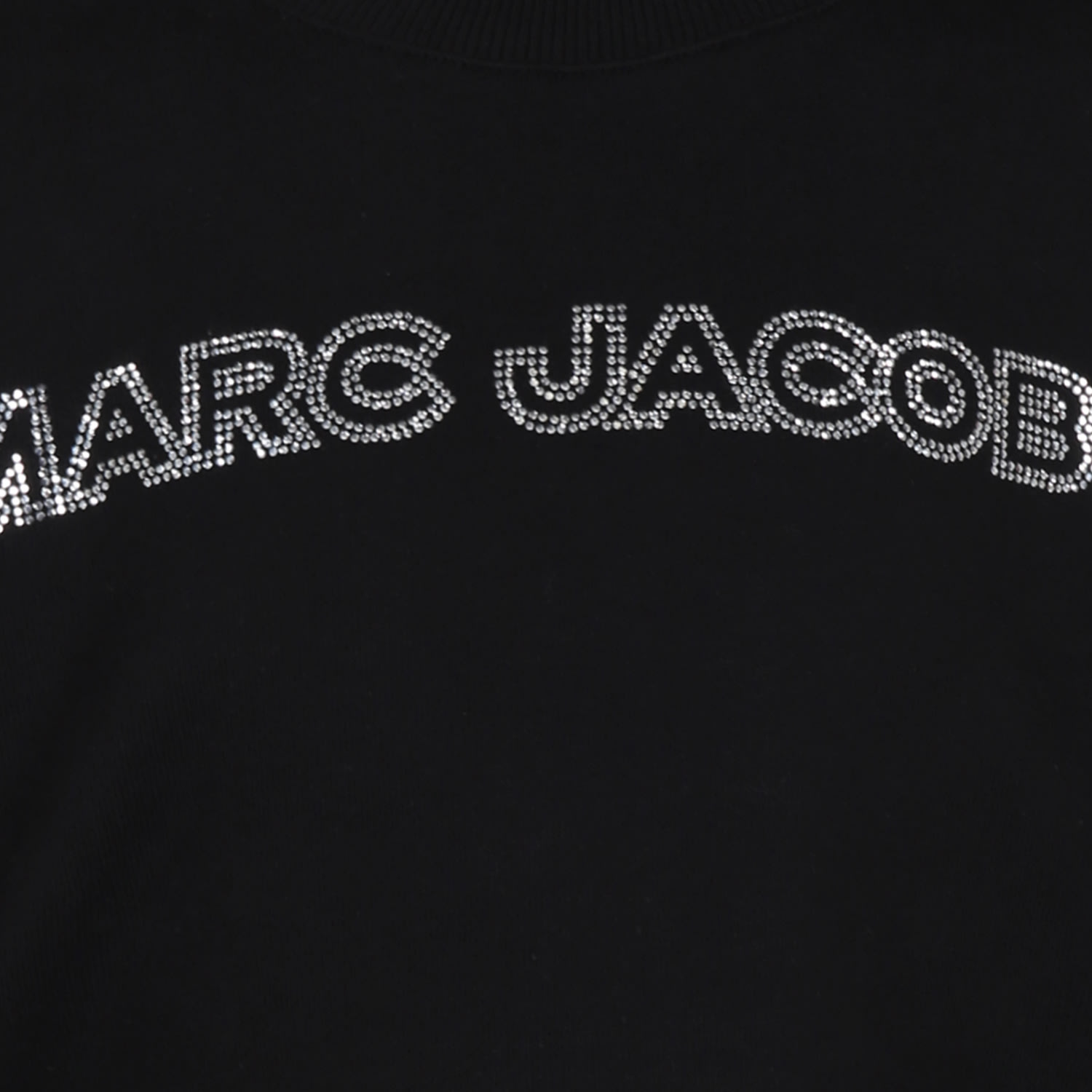 Shop Marc Jacobs Black Cropped Sweat-shirt For Girl With Logo In Nero