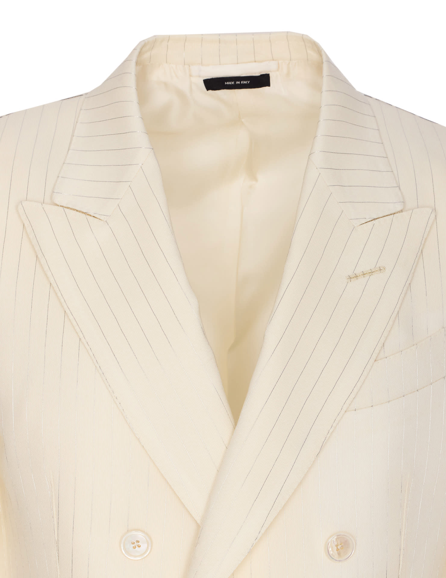 Tom Ford Organza Lurex Jacket In White