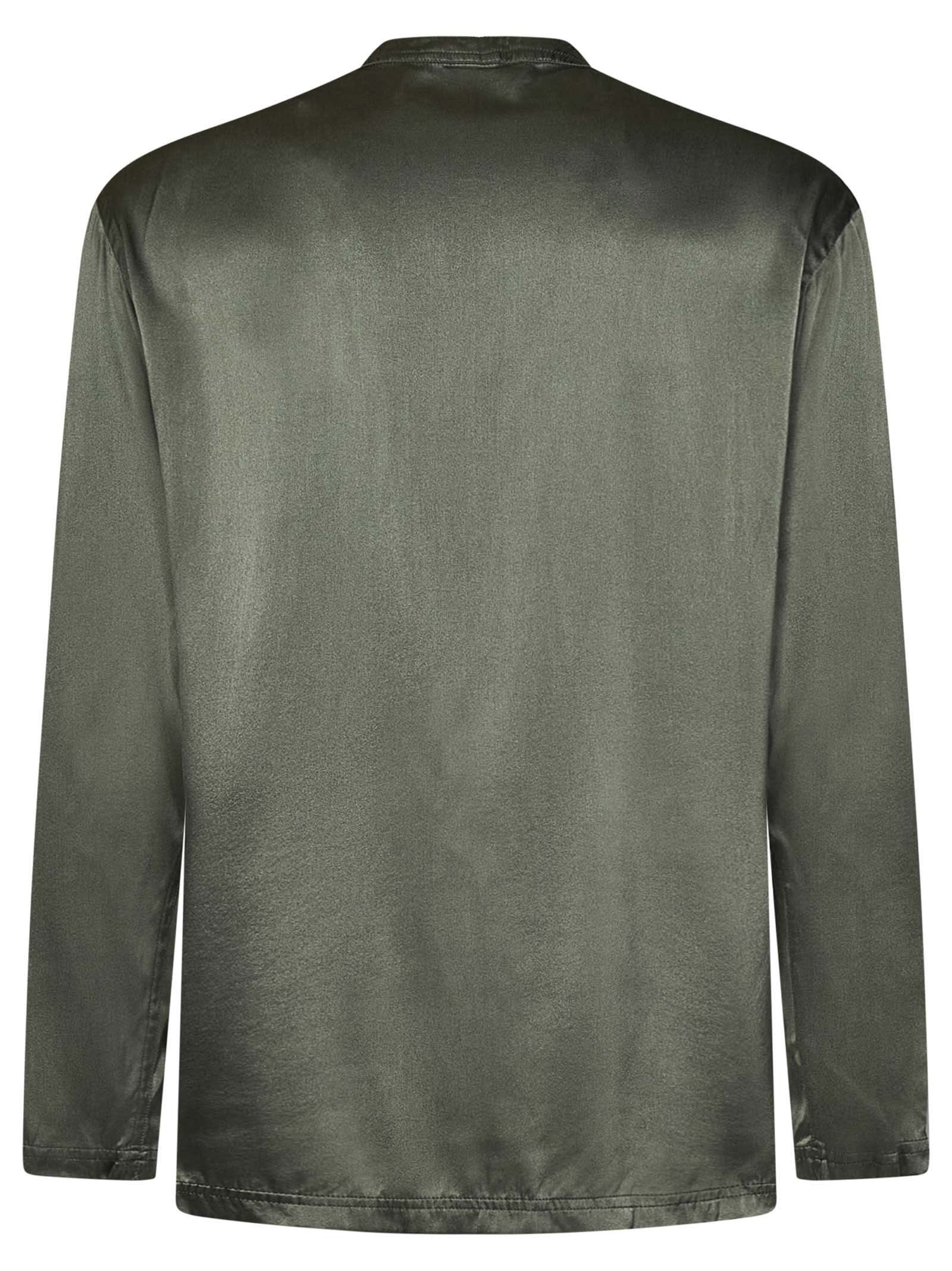 Shop Tom Ford Henley Shirt In Military Green