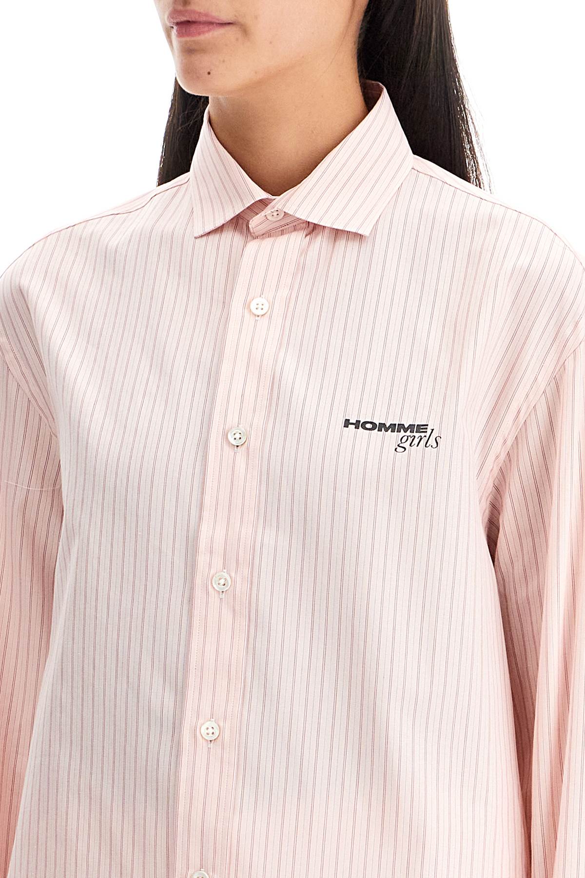 Shop Hommegirls Striped Oxford Shirt For Men In Pink (pink)