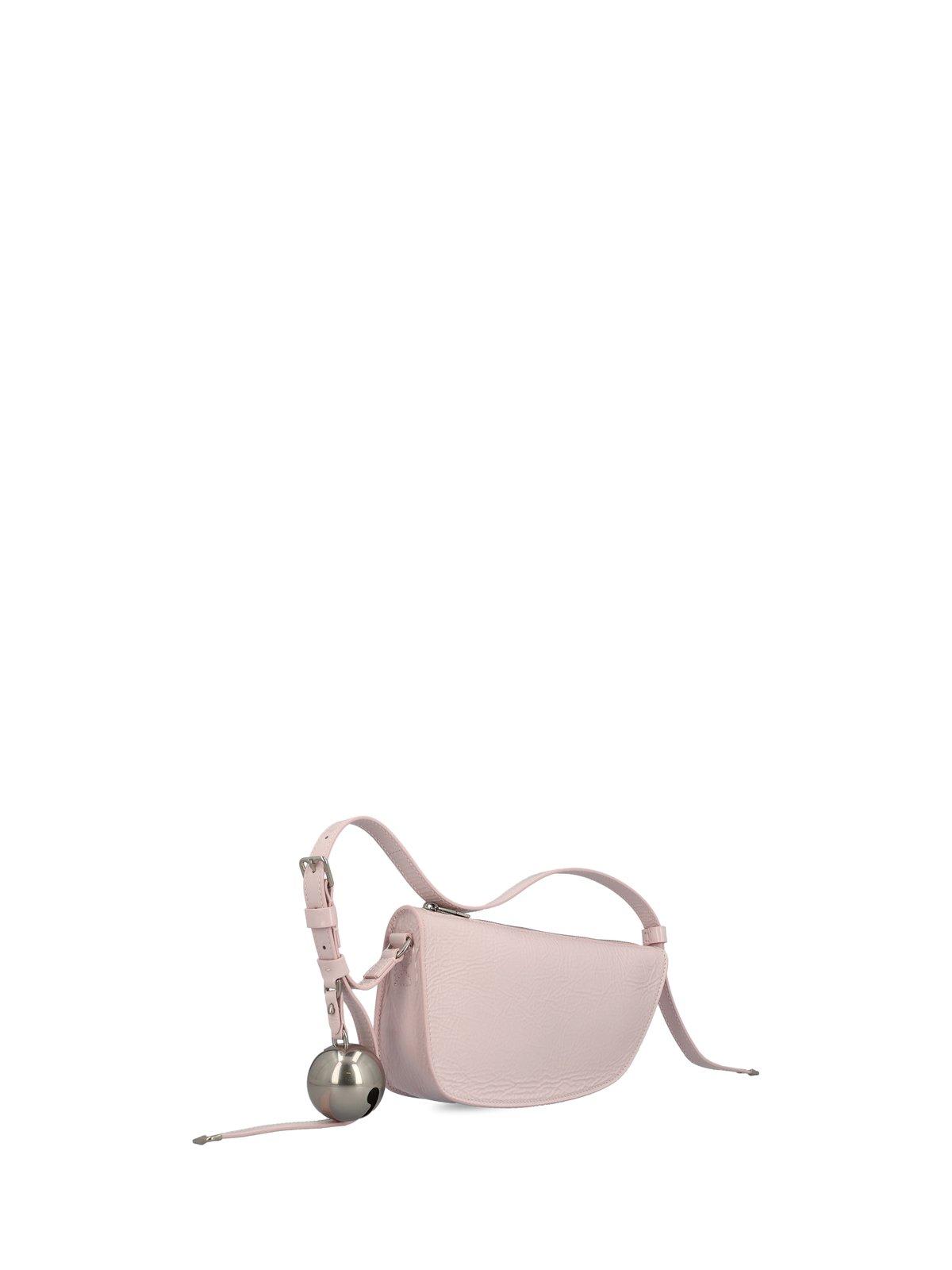 Shop Burberry Mini Shield Bell-charm Shoulder Bag In Pink