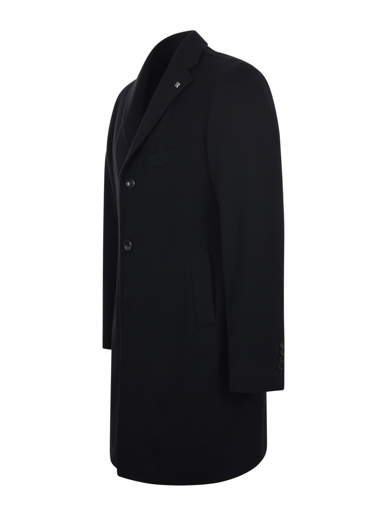 Shop Tagliatore Coat In Black