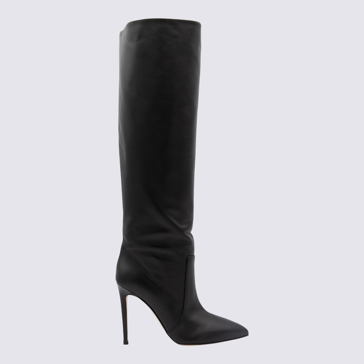 Black Leather Stiletto Boots