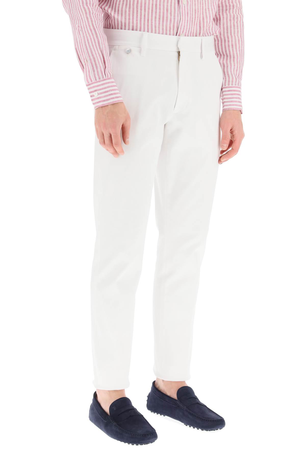 Shop Agnona Cotton Chino Pants In White (white)