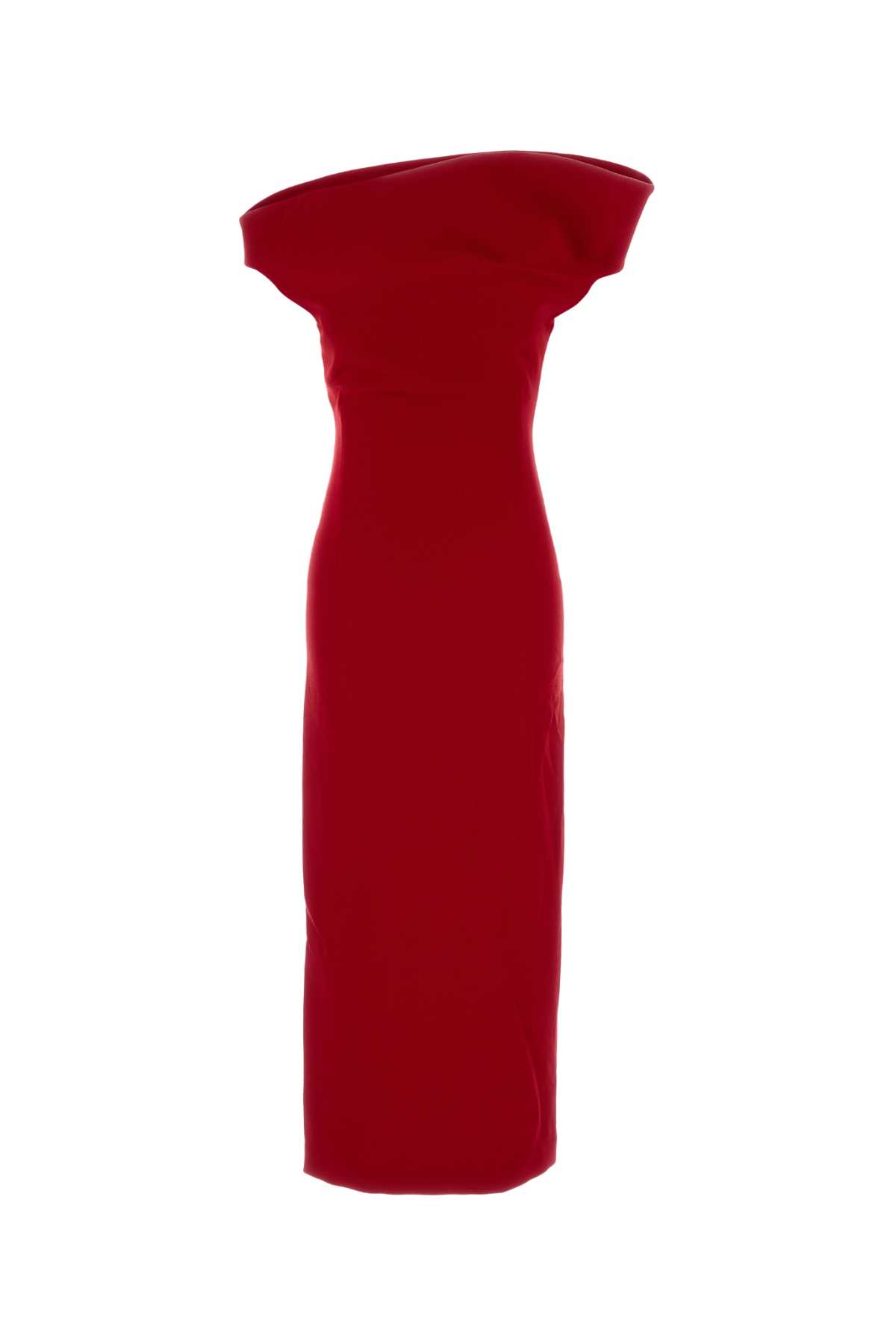Magda Butrym One-shoulder Stretch-wool Crepe Midi Dress In Red