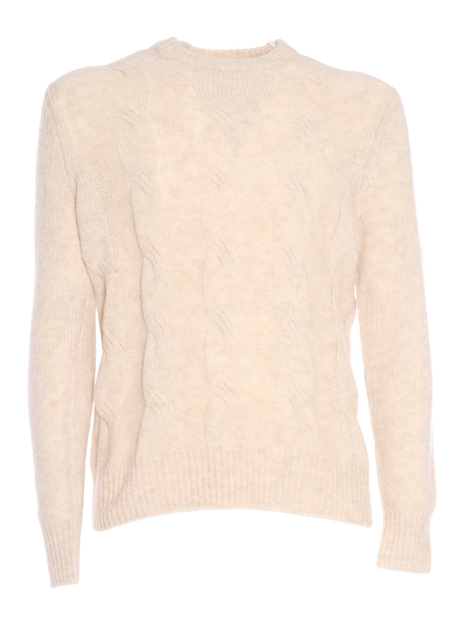 Shop Ballantyne Cable Knit Sweater In Cream