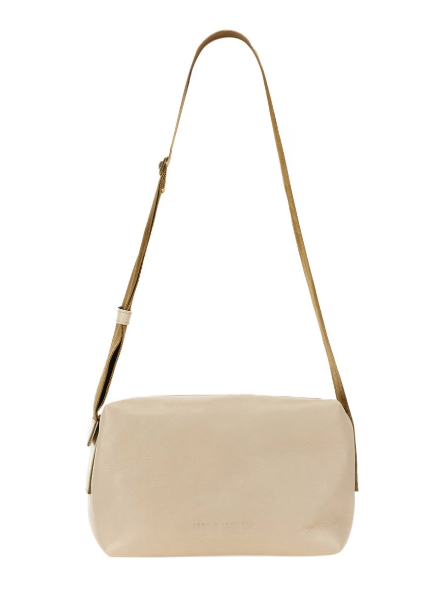 Uma Wang Rectangular Leather Shoulder Bag With Adjustable Strap In Neutral