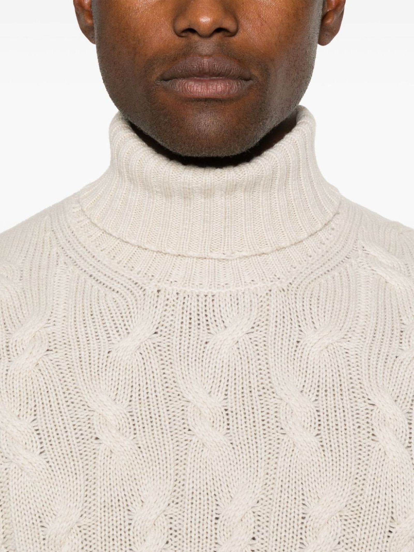 Drumohr Turtle-neck Sweater In White