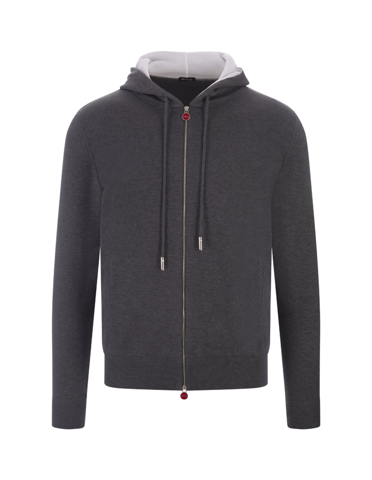 Grey Knitted Zip-up Hoodie