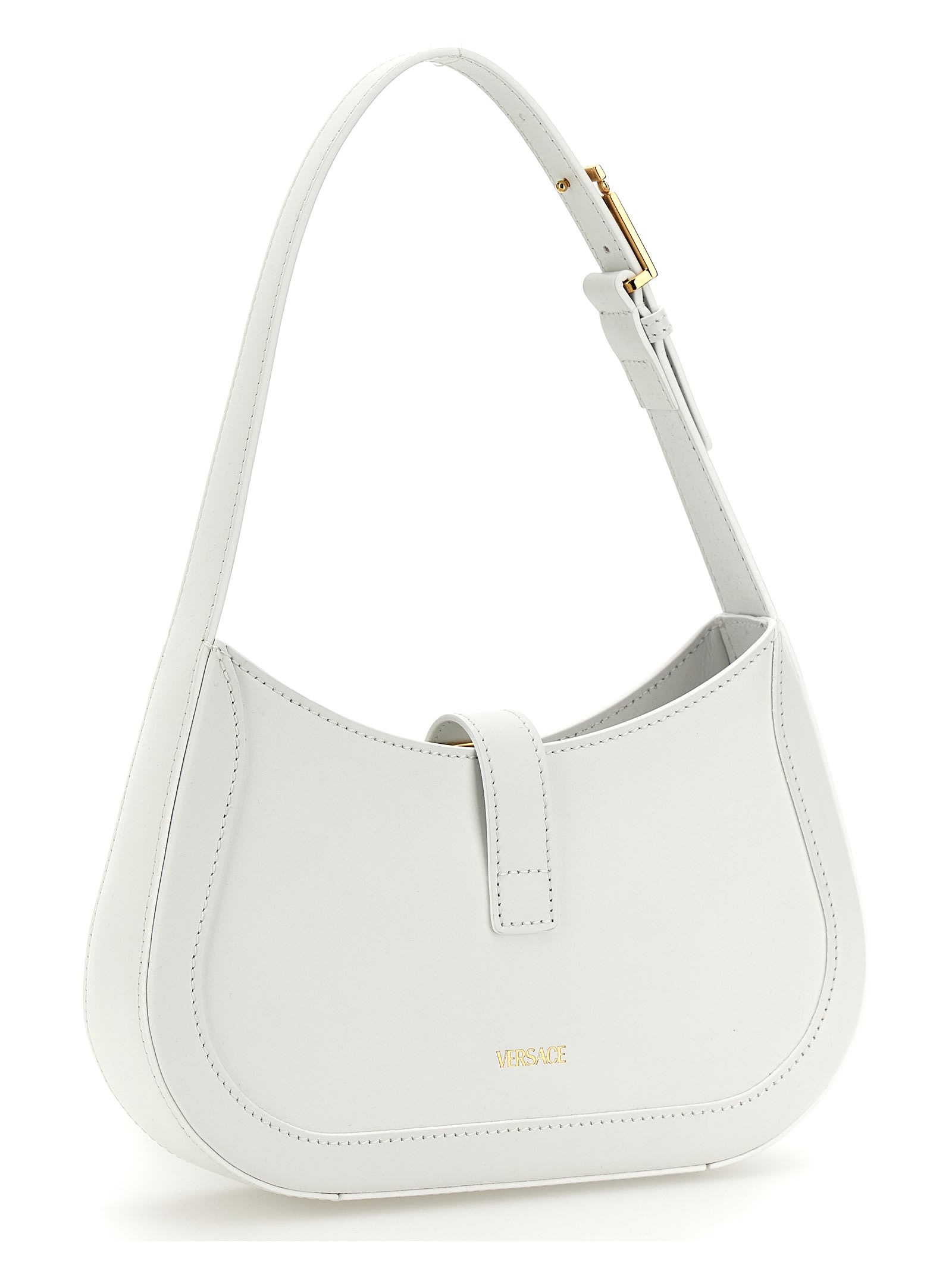 Shop Versace Greca Goddess Small Shoulder Bag In White