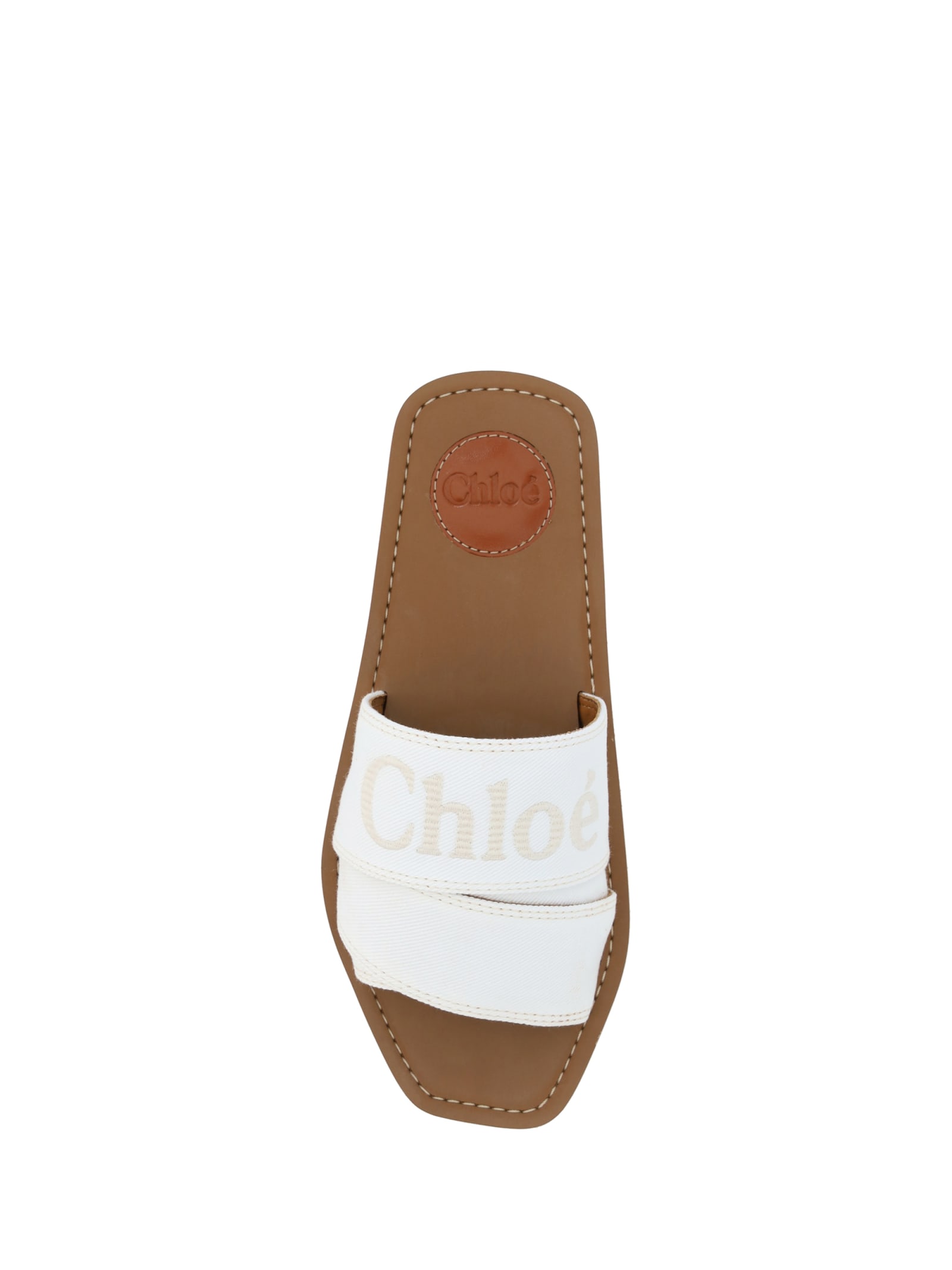 Shop Chloé Woody Sandals In Snow White