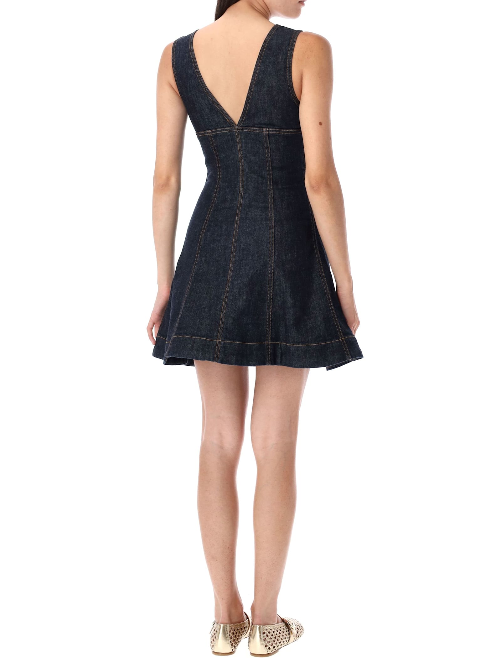 Self-portrait Self Portrait Women Indigo Denim Mini Dress In Black