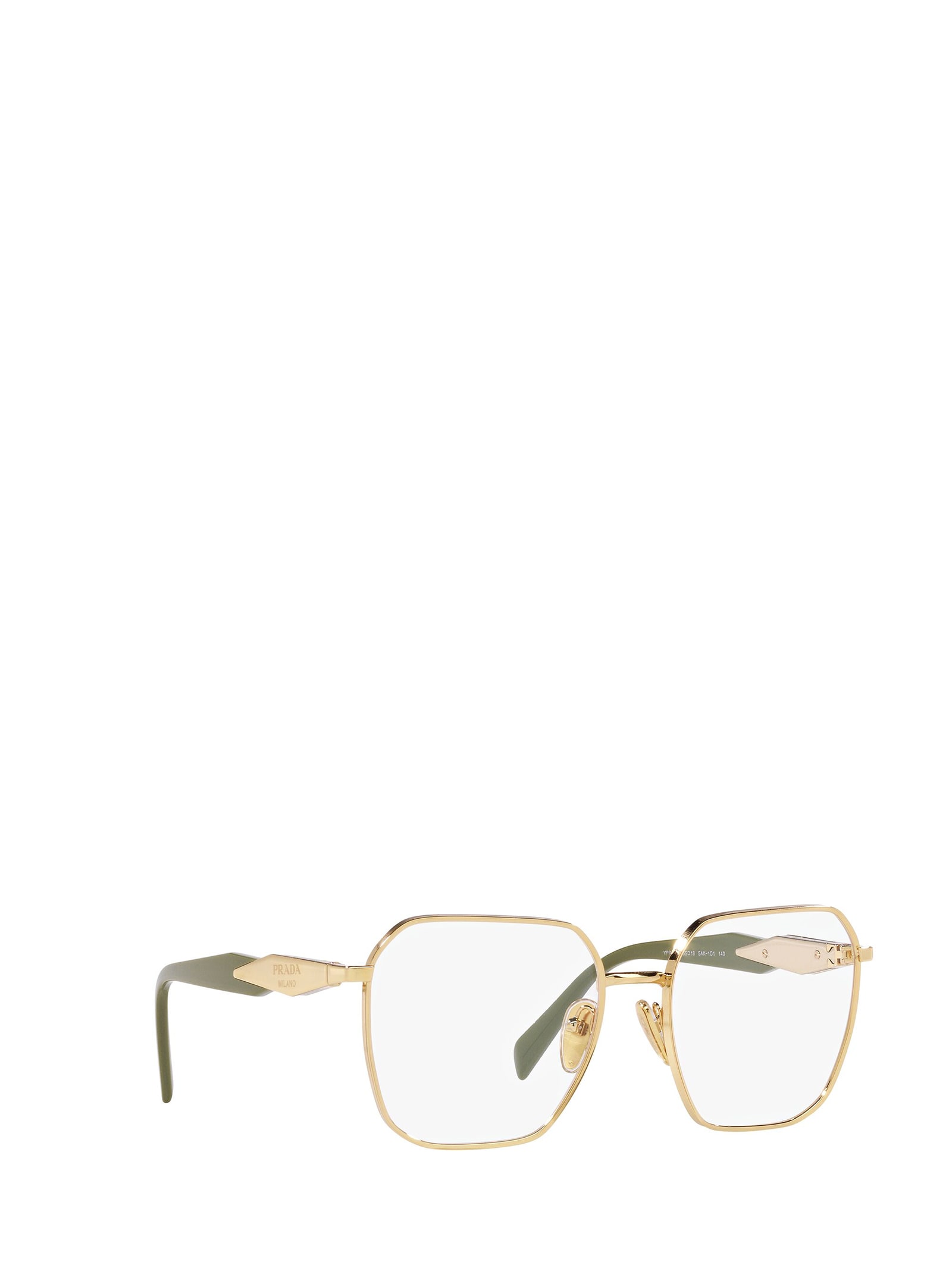 Shop Prada Pr 56zv Gold Glasses