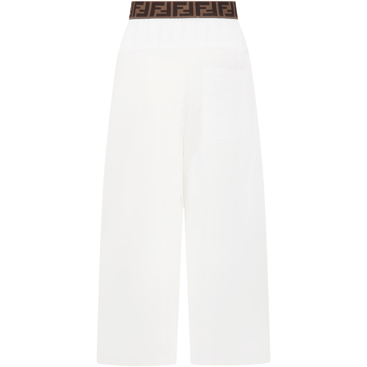 Shop Fendi White Culottes For Girl With Ff