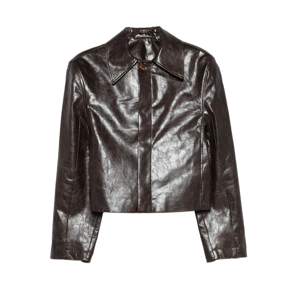 Séfr Lapel Long-sleeved Casual Jacket In Brown