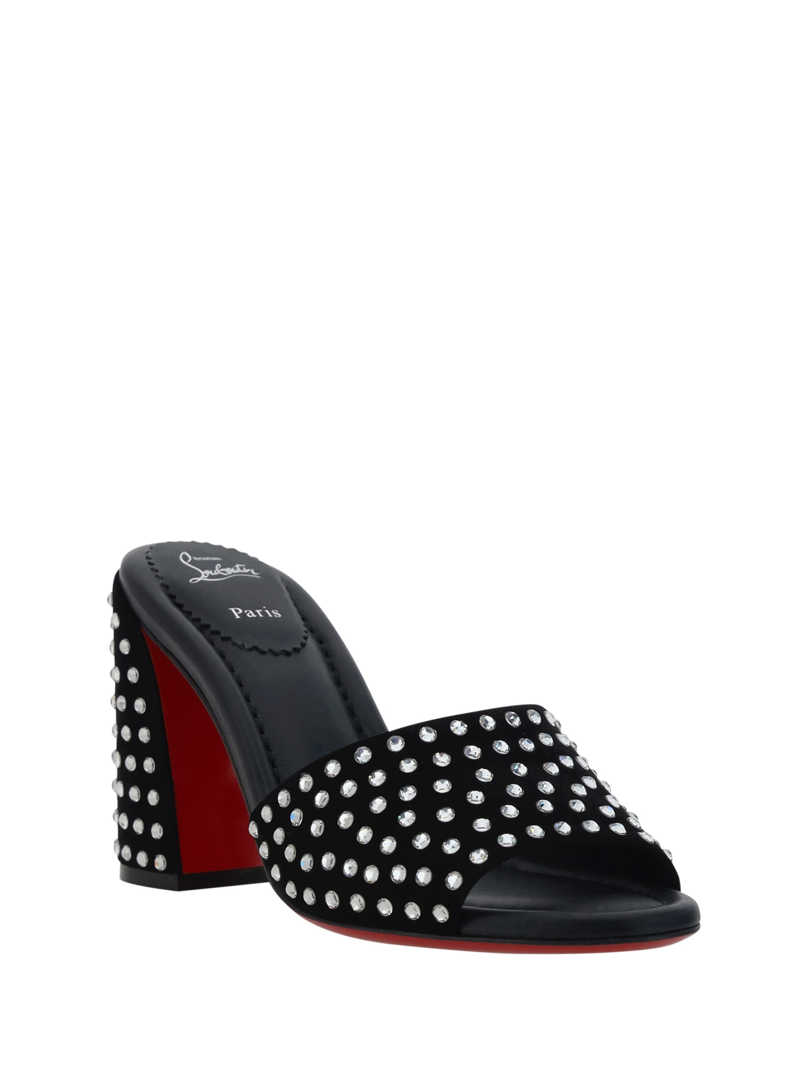 Shop Christian Louboutin Jane Strass Sandals In Black