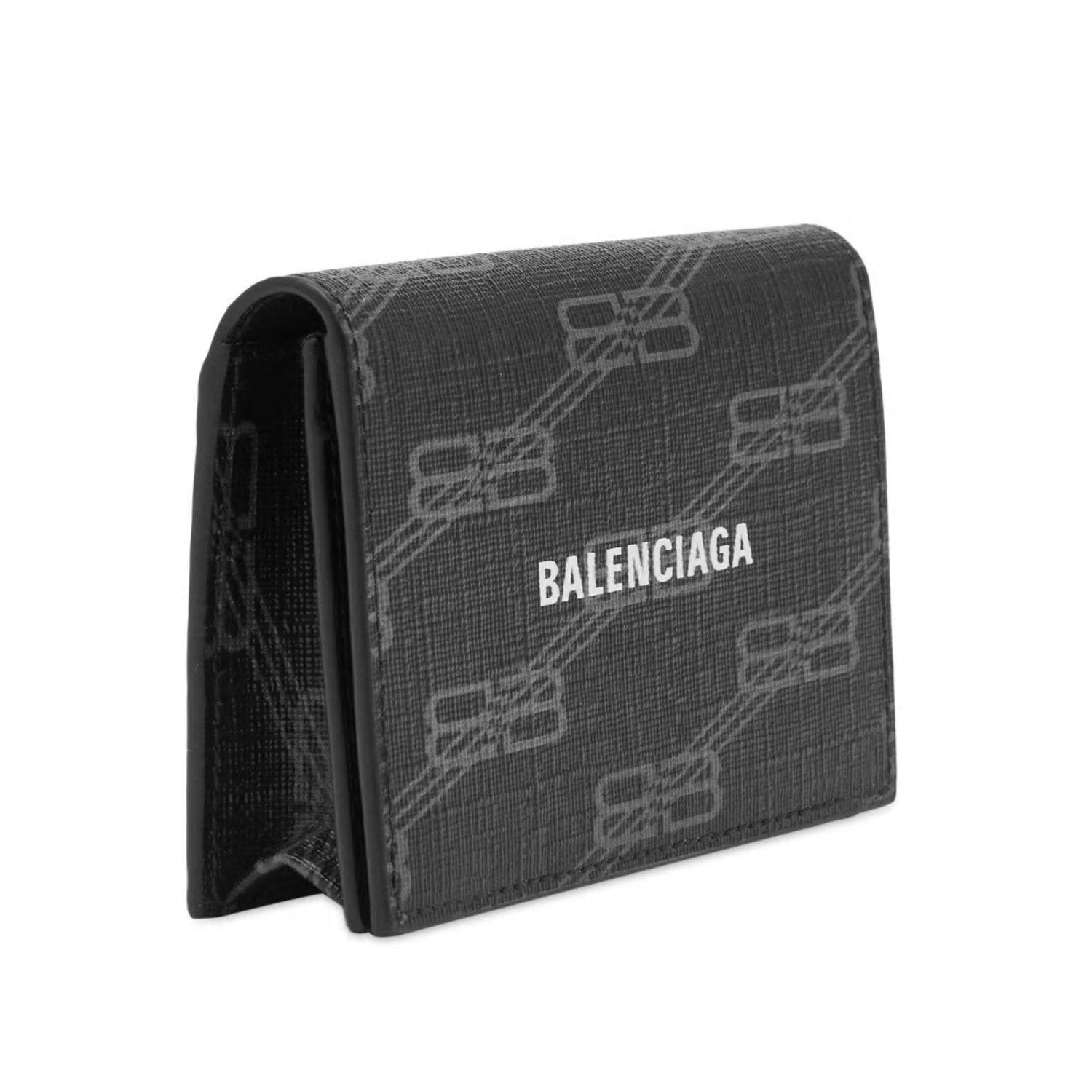 Shop Balenciaga Bb Signature Card Holder In Blackgrey