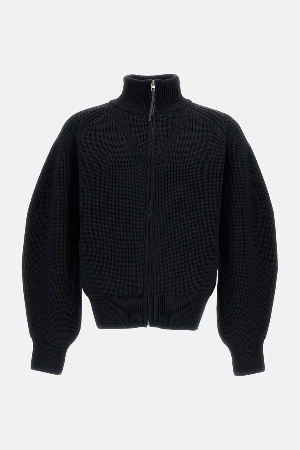 Jacquemus Merino Zip Cardigans In Black