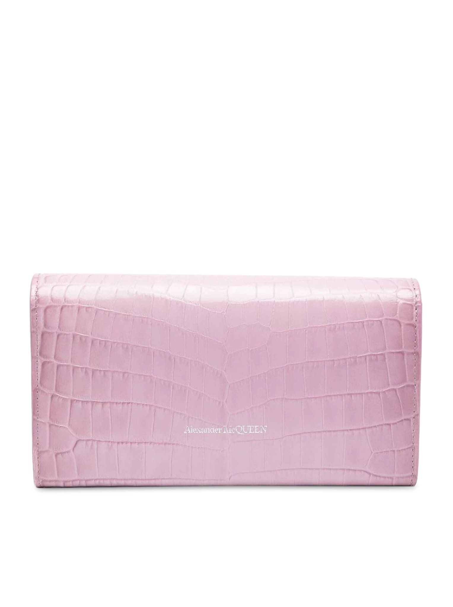 Shop Alexander Mcqueen Flap Contin.wallet In Antic Pink