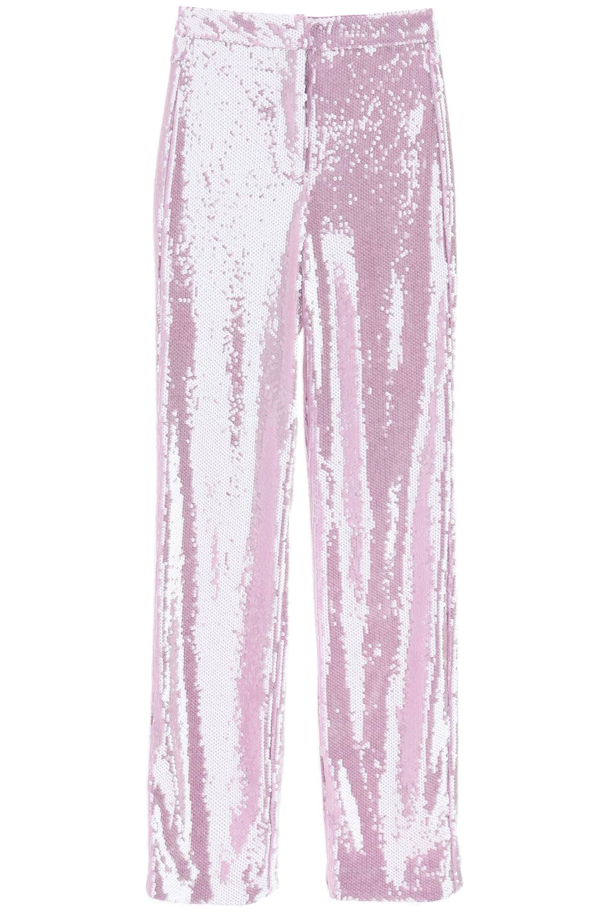 Shop Rotate Birger Christensen Robyana Sequined Pants In Lupine (purple)