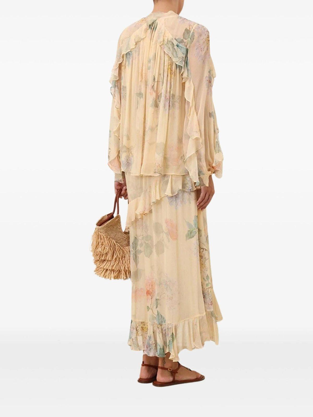 ZIMMERMANN FLORAL RUFFLE BLOUSE