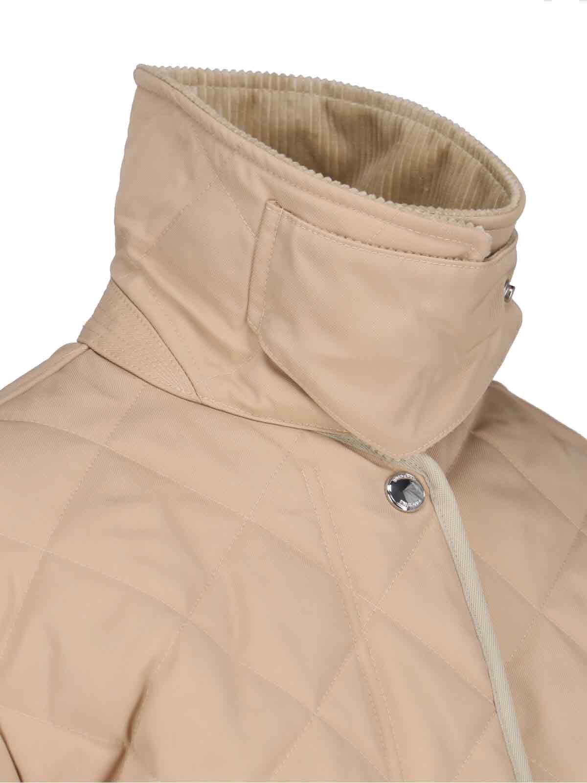 Burberry Lanford Short Quilted Nylon Jacket In Soft Fawn