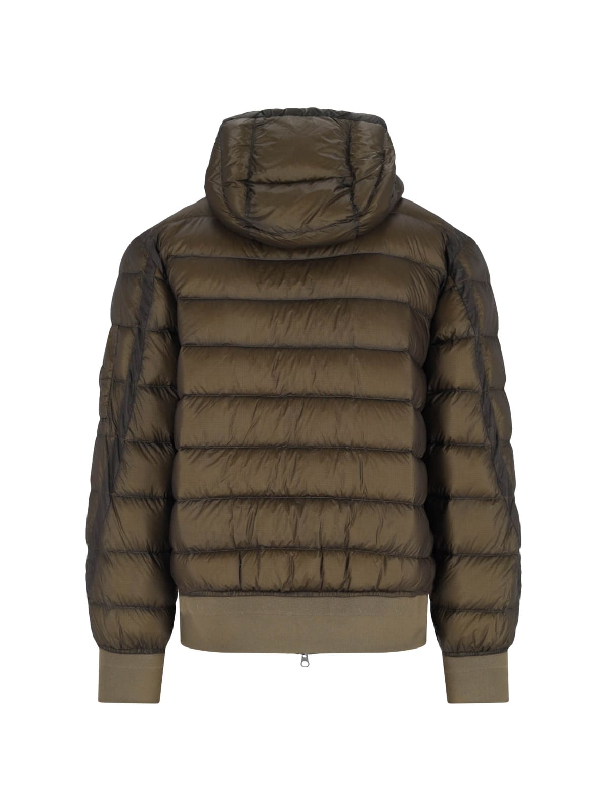 C.p. Company Logo Padded Down Jacket In Green