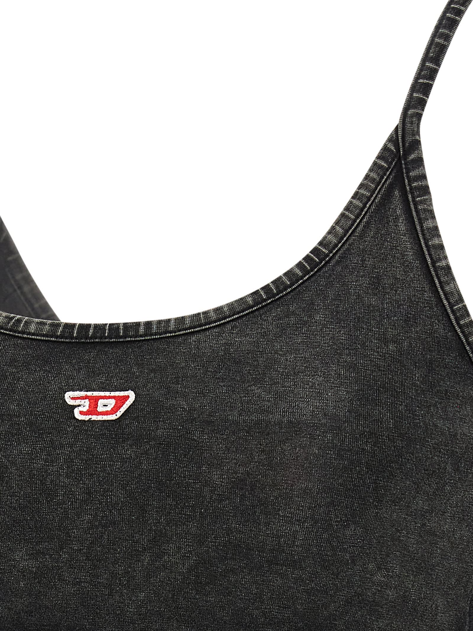 Diesel Womens 02a T-leya-tail Wrap-around Cotton-jersey Top In Black