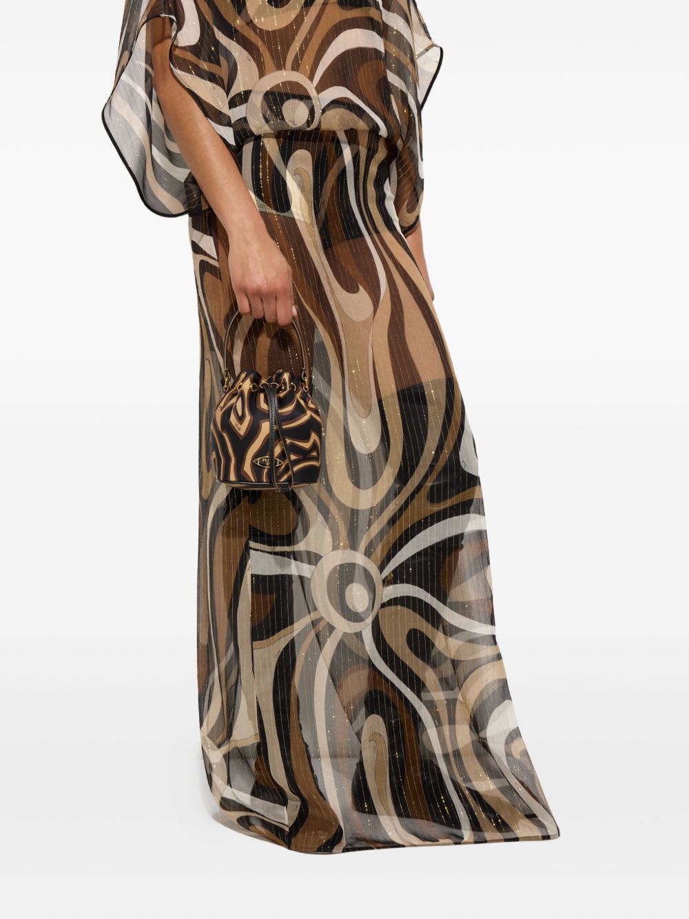 Pucci Printed Bucket Bag In Black