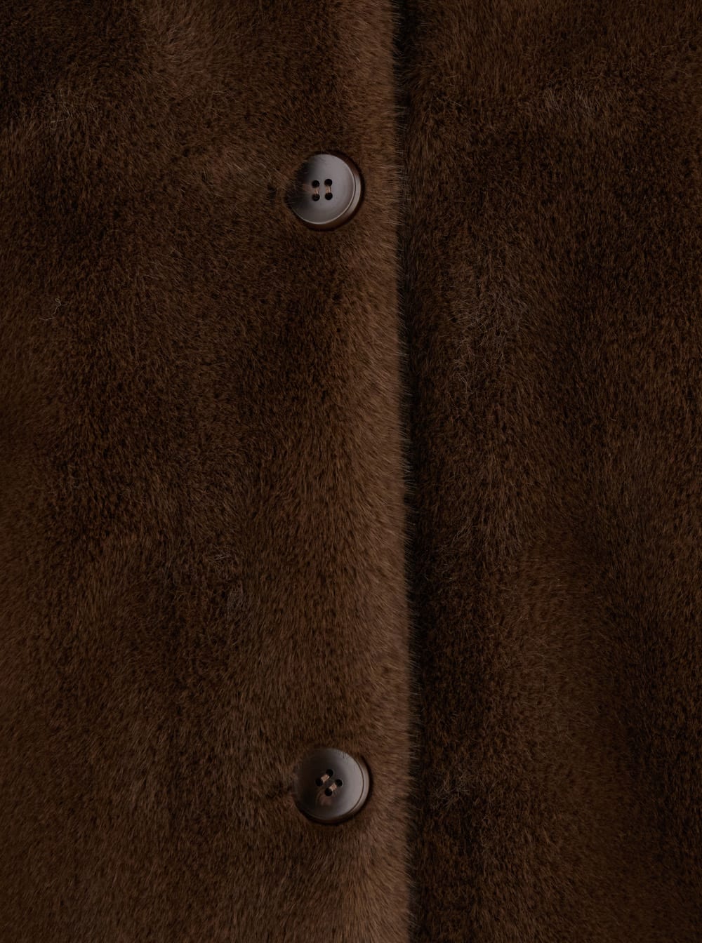 Shop Valentini 1972 Brown Faux Fur Jacket With Classic Collar In Faux Fur Woman