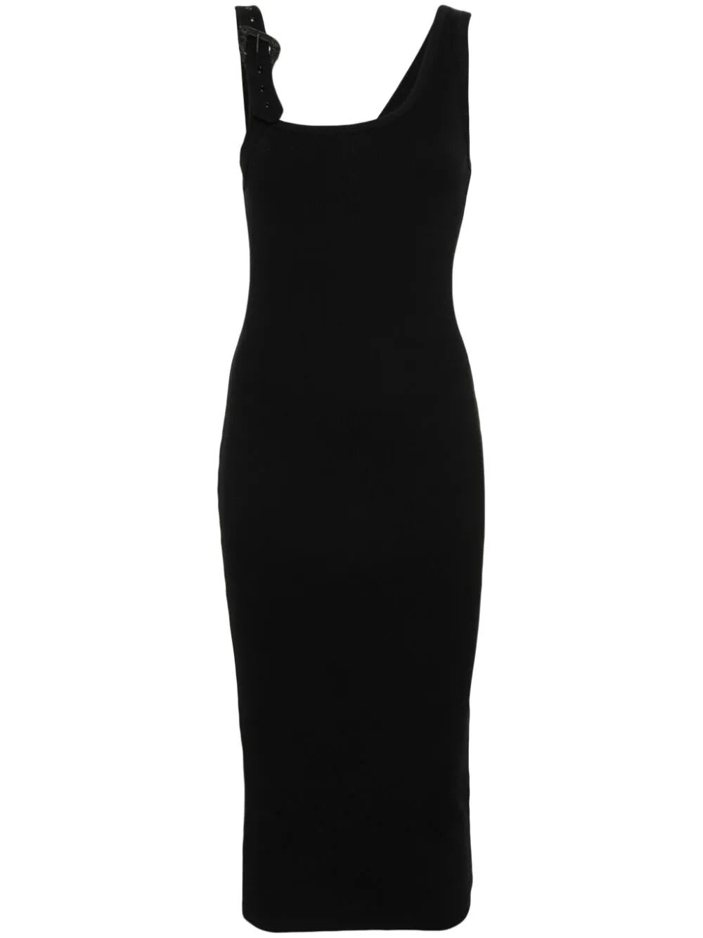 Shop Versace Jeans Couture Sleeveless Pencil Midi Dress In Black