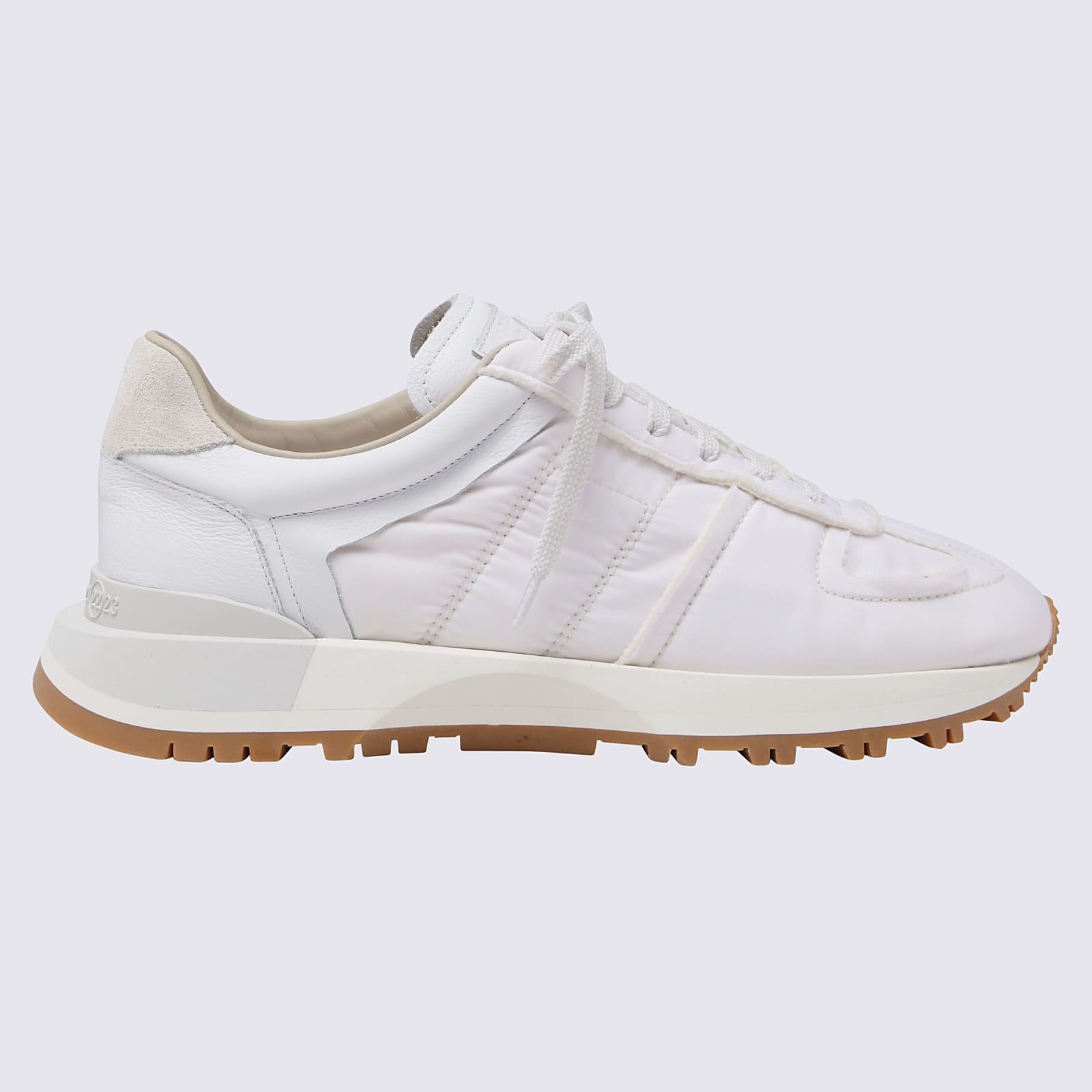Maison Margiela White Leather And Canvas Trainers