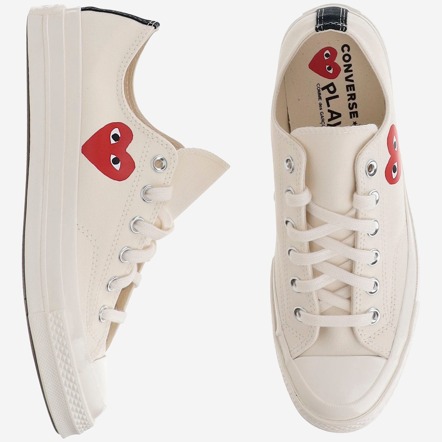 Comme Des Garçons Play Comme Des Garçons X Converse Canvas Sneakers In White