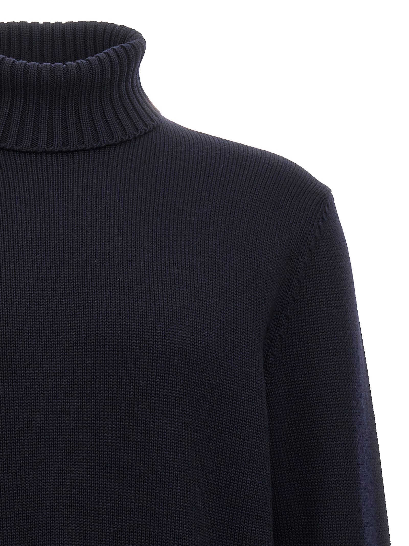 Shop Zanone High Neck Sweater In Blue