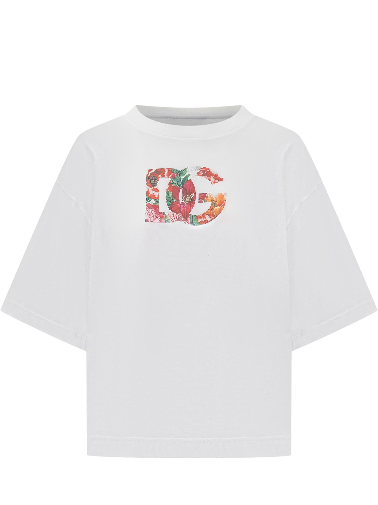 Dolce & Gabbana Women Logo Cotton T-shirt In Multi