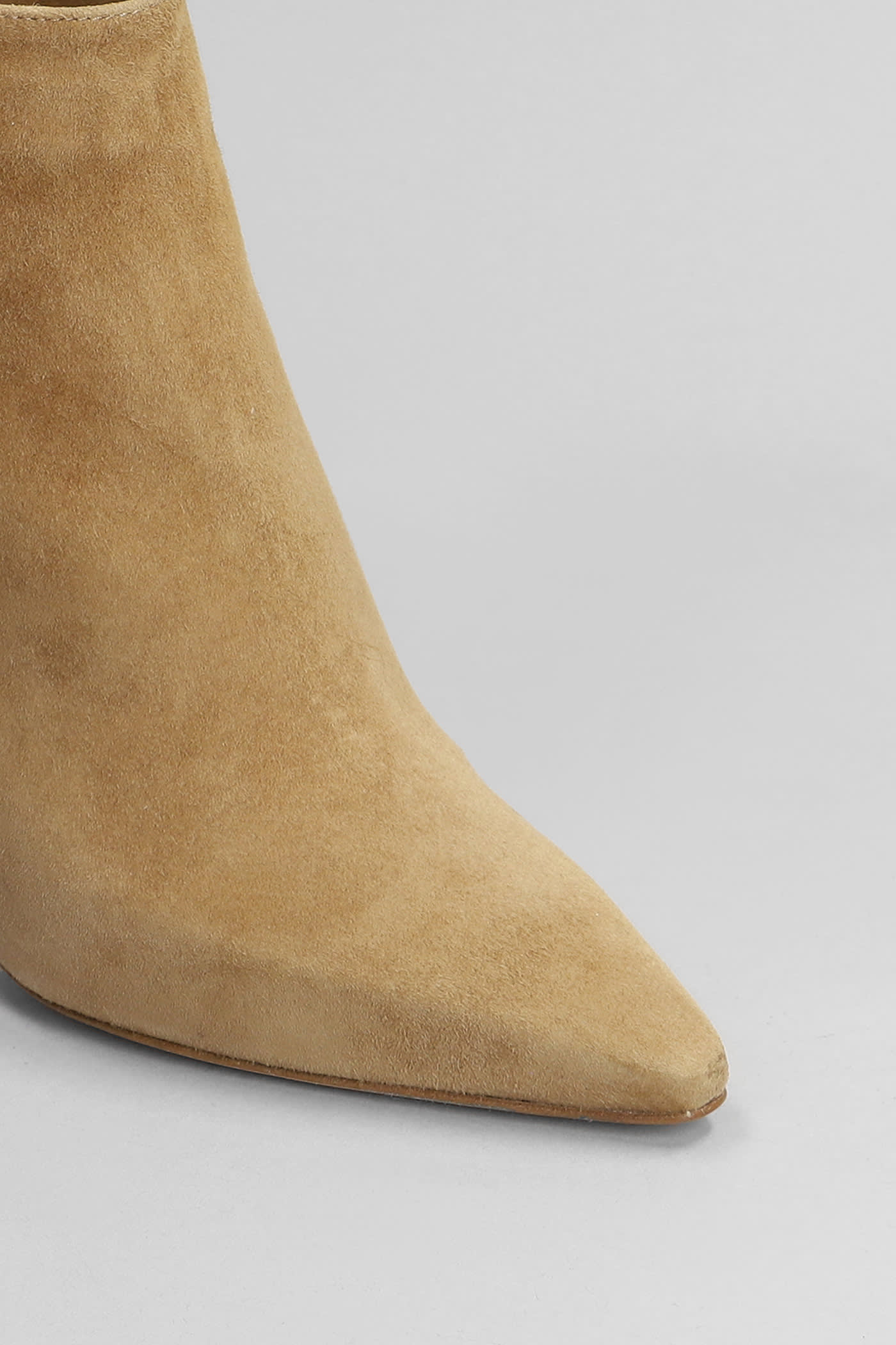 Shop The Seller High Heels Ankle Boots In Leather Color Suede