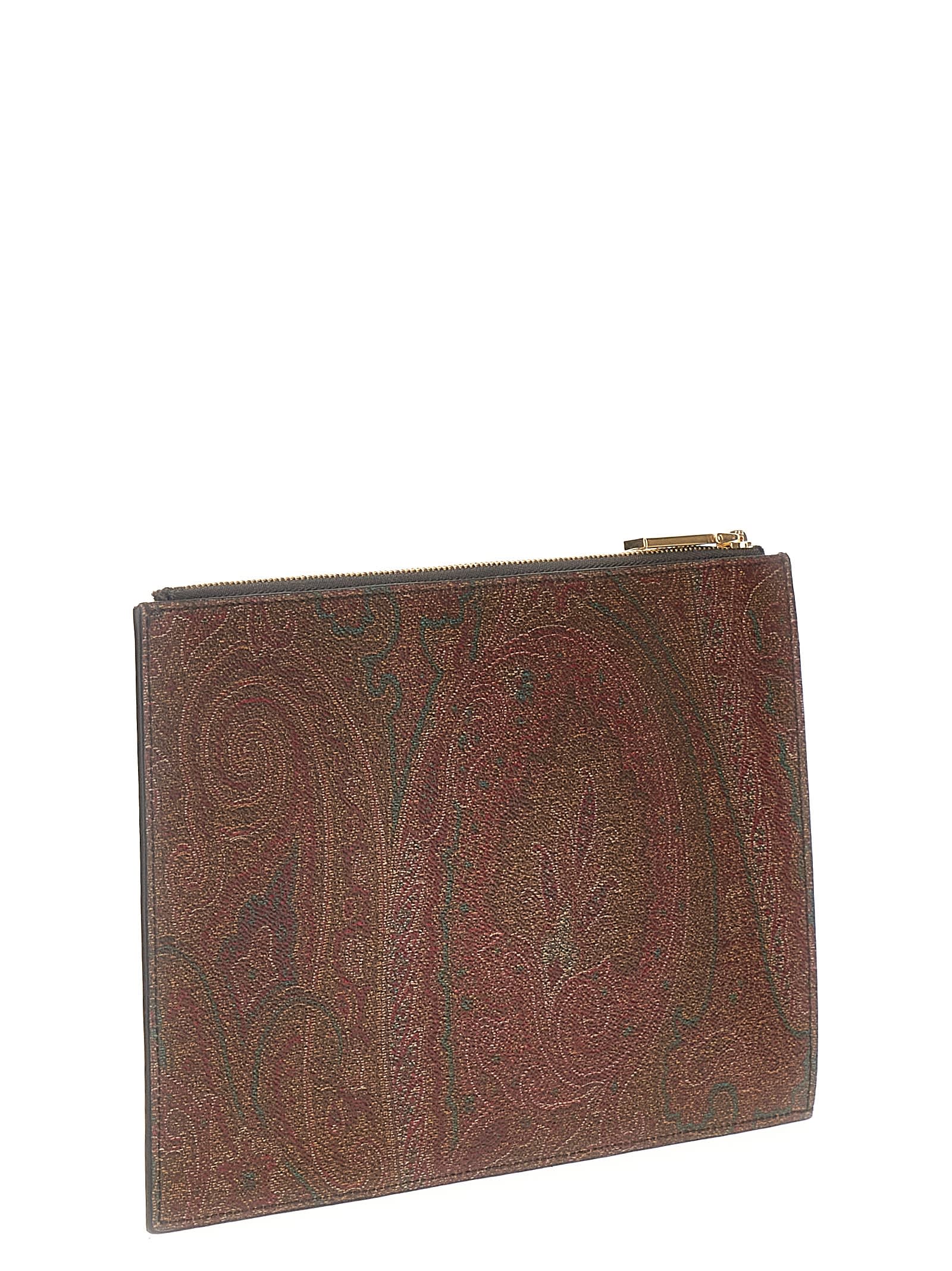 Shop Etro Medium Paisley Clutch Bag In Multicolor