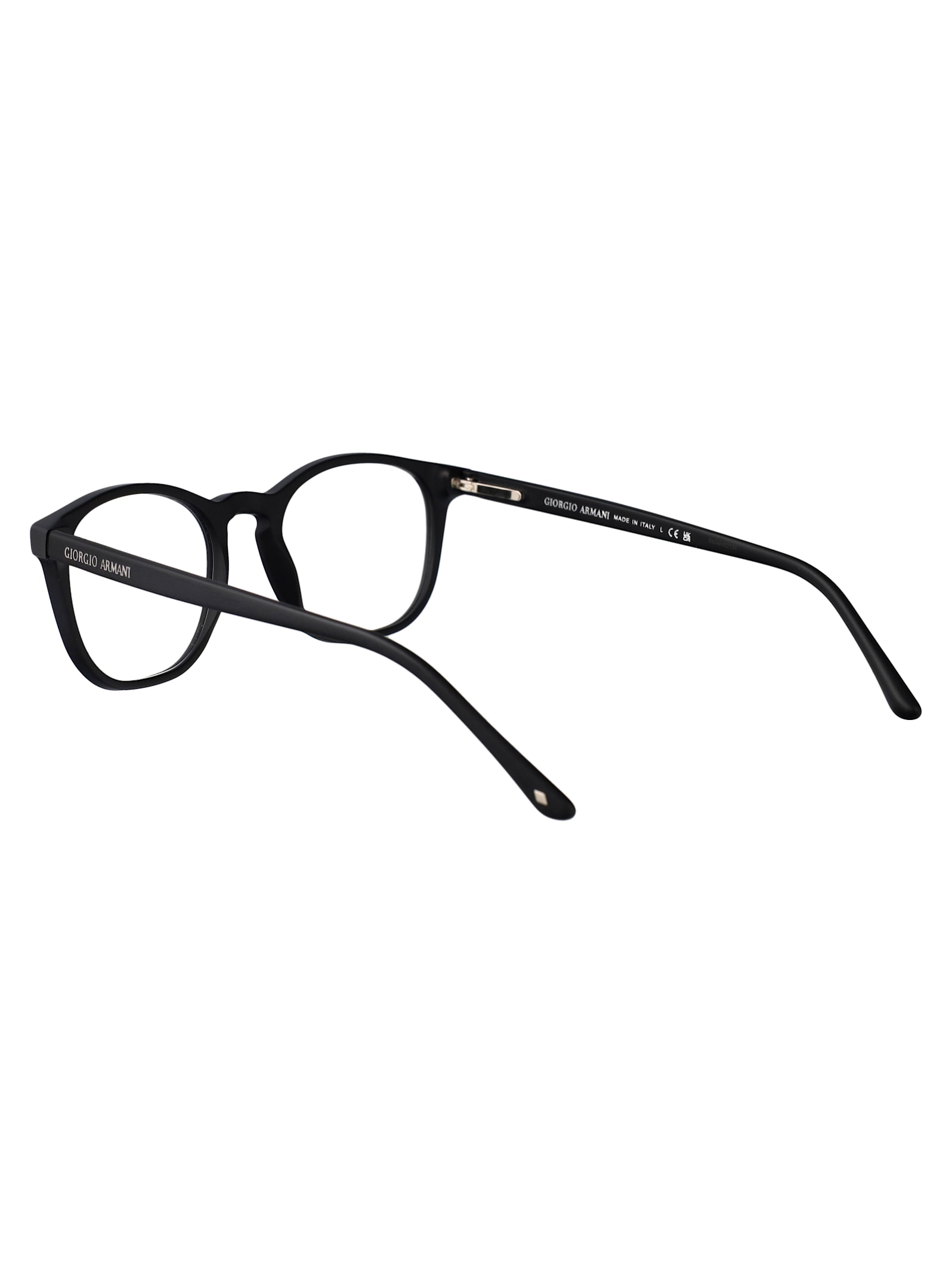 Giorgio Armani Matte Black Acetate Glasses In Black