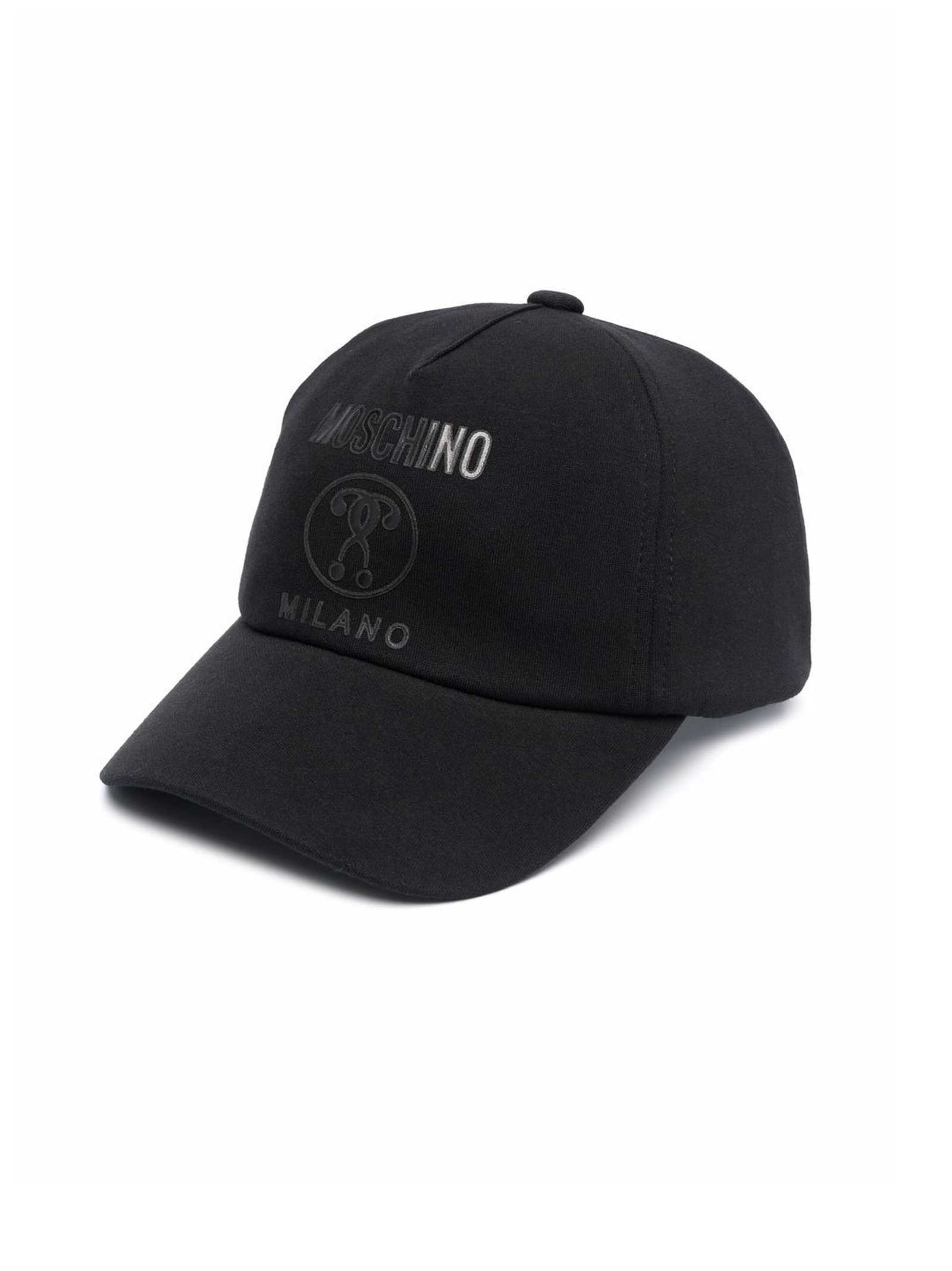 Moschino Black Hat With Logo
