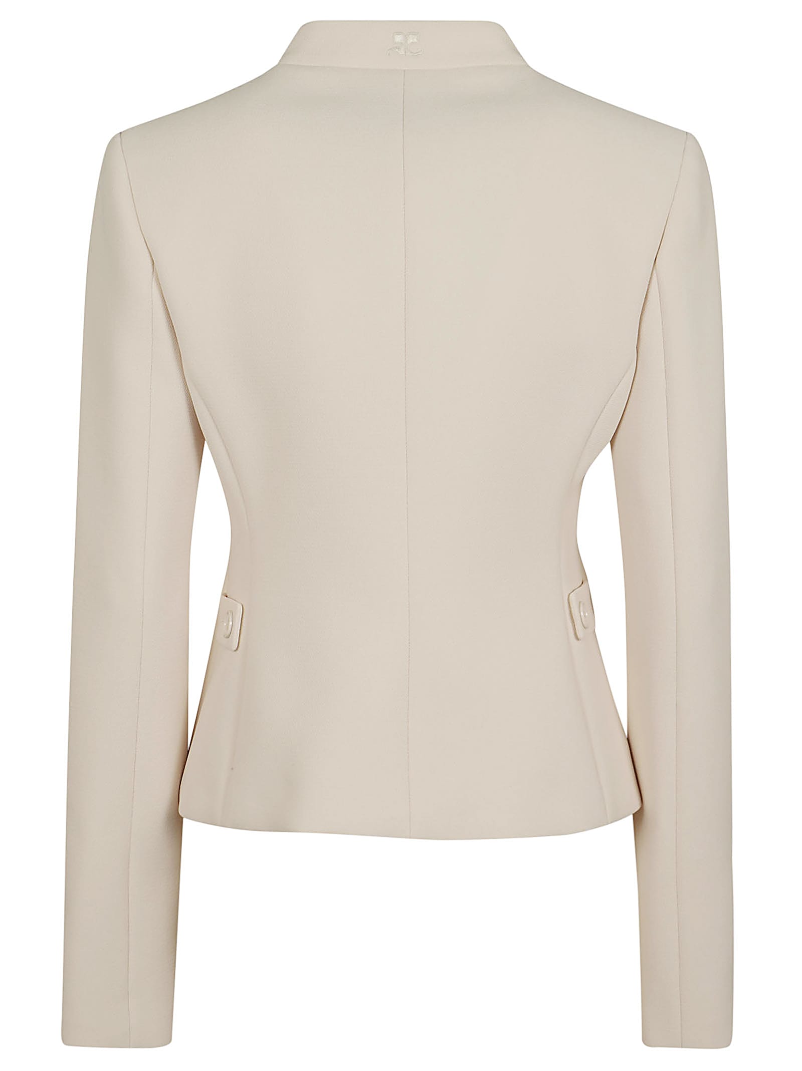 Shop Courrèges Officer Heritage Crepe Tailored Jacket In Natural