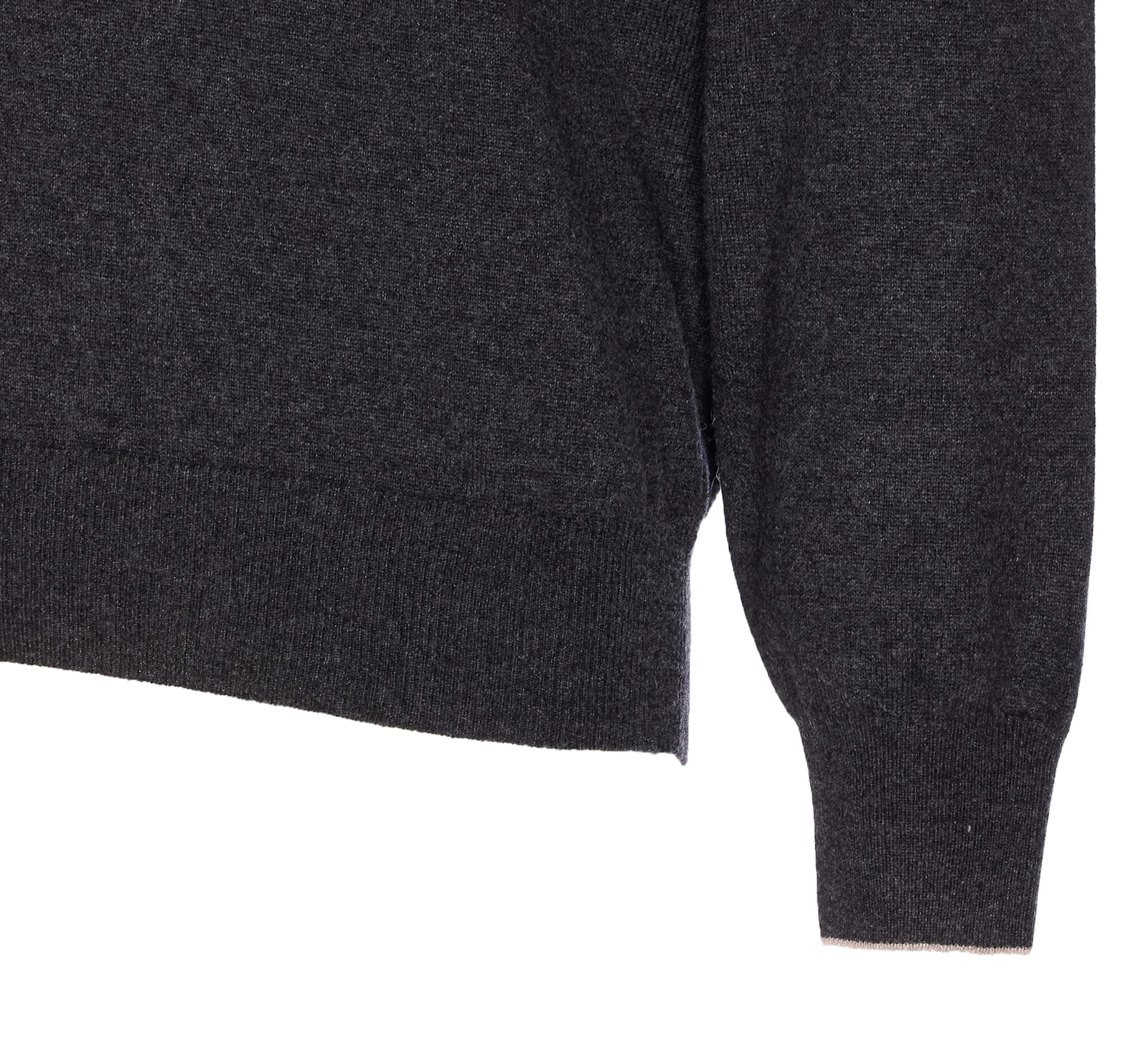 Brunello Cucinelli Half Zip Cashmere Sweater In Gray