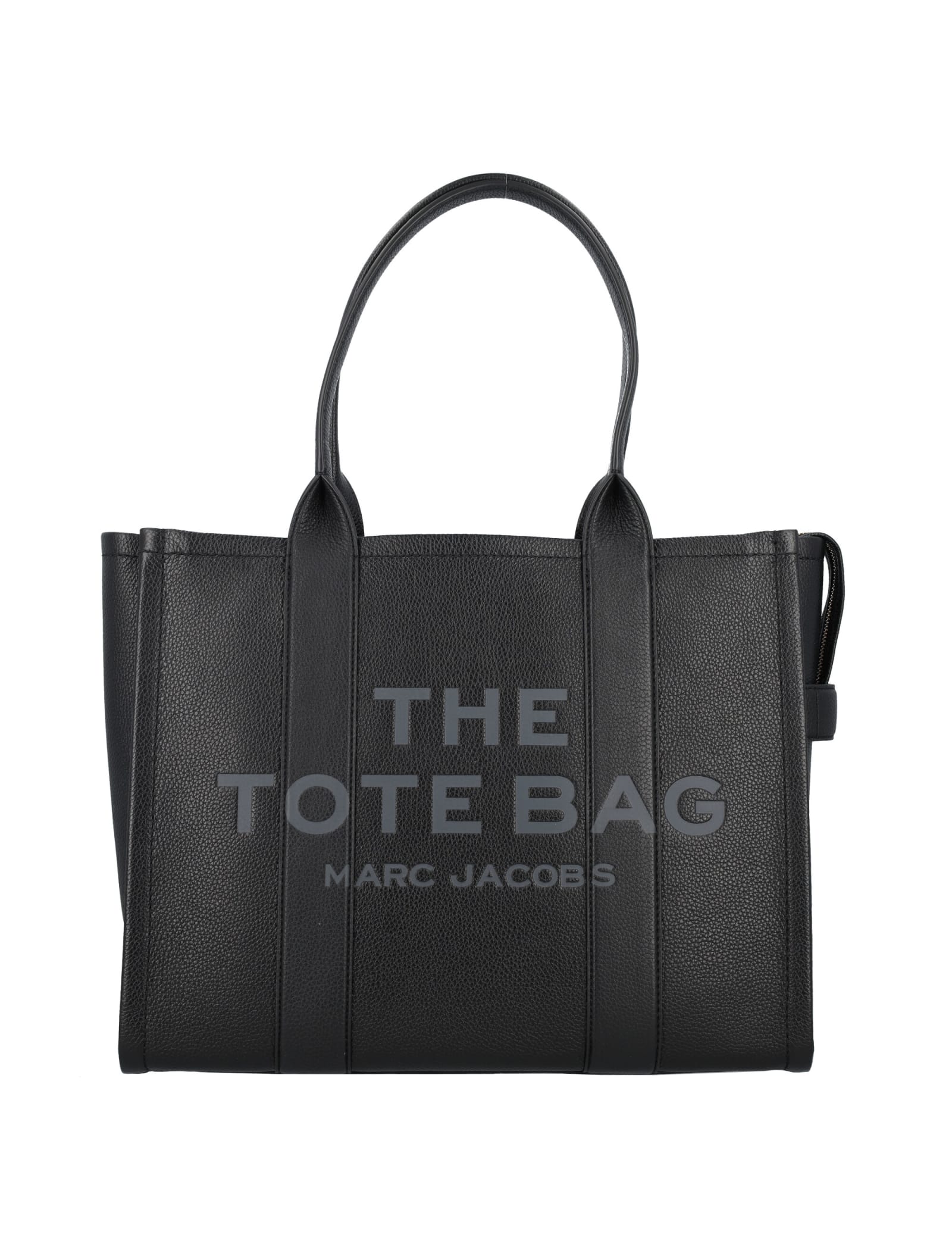Marc Jacobs 'the Large Tote Bag' Black Shoulder Bag With Logo Lettering In Black