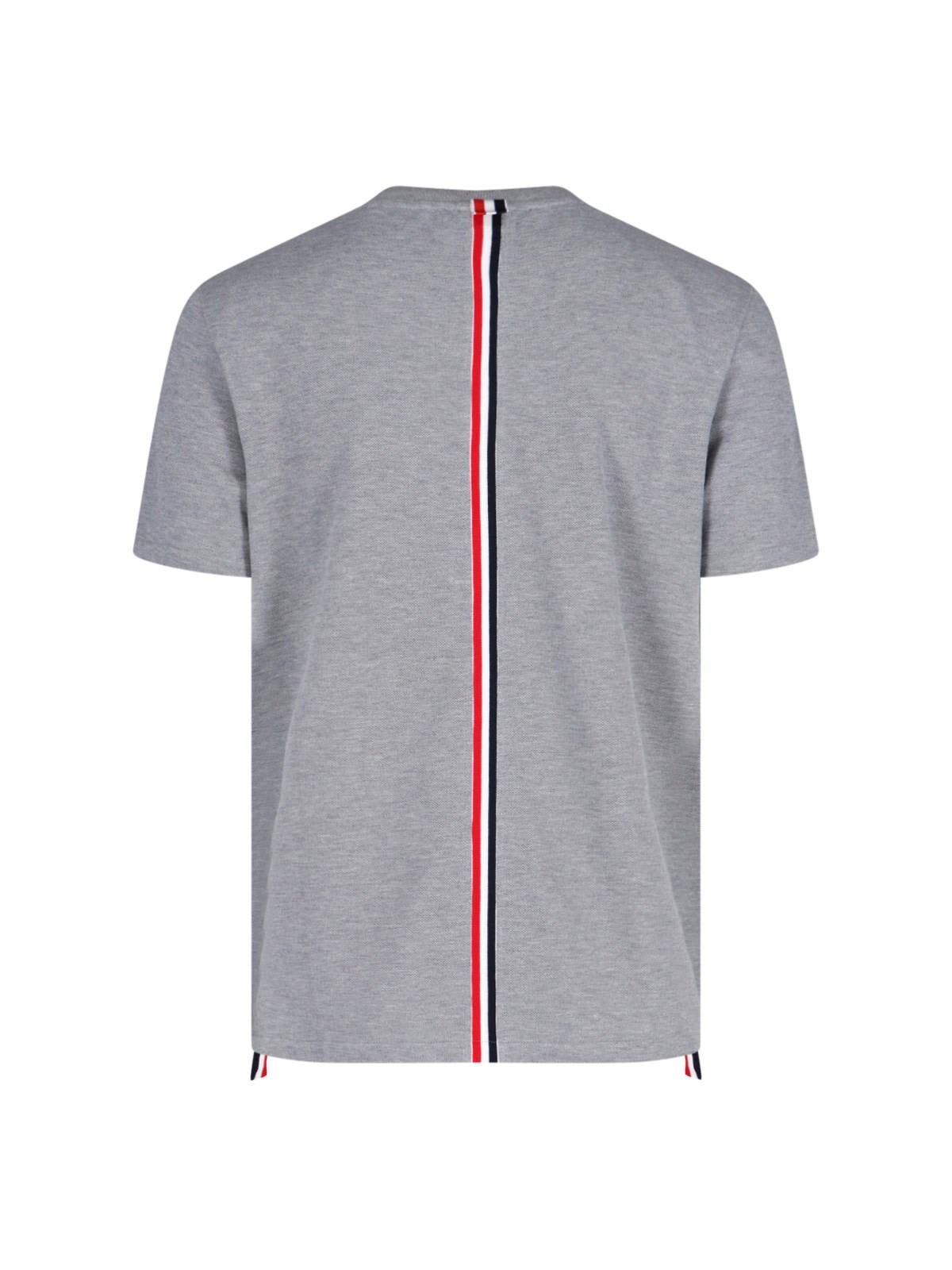 Thom Browne Ribbon Logo T-shirt In Grey