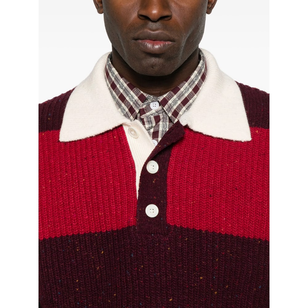 Dunst Striped Polo-neck Sweater In Multi